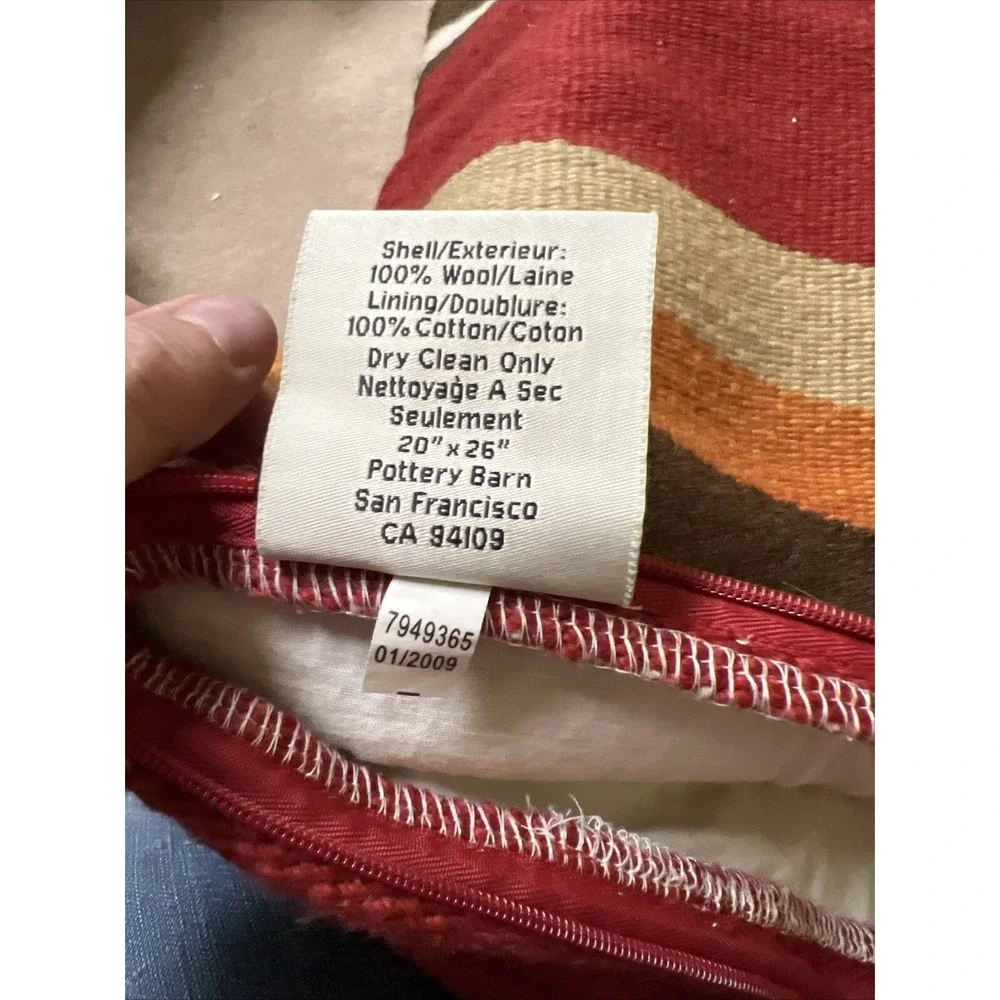 2 Pottery Barn Wool Kilm Stripe Pillow Covers 20